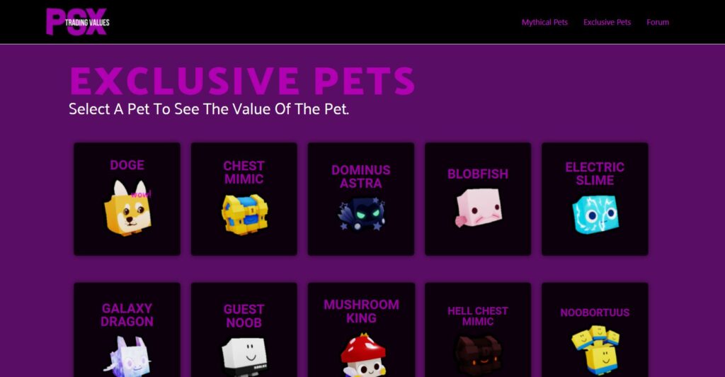 Pet Simulator X Huge Evolved Pet Value List - Game Guide
